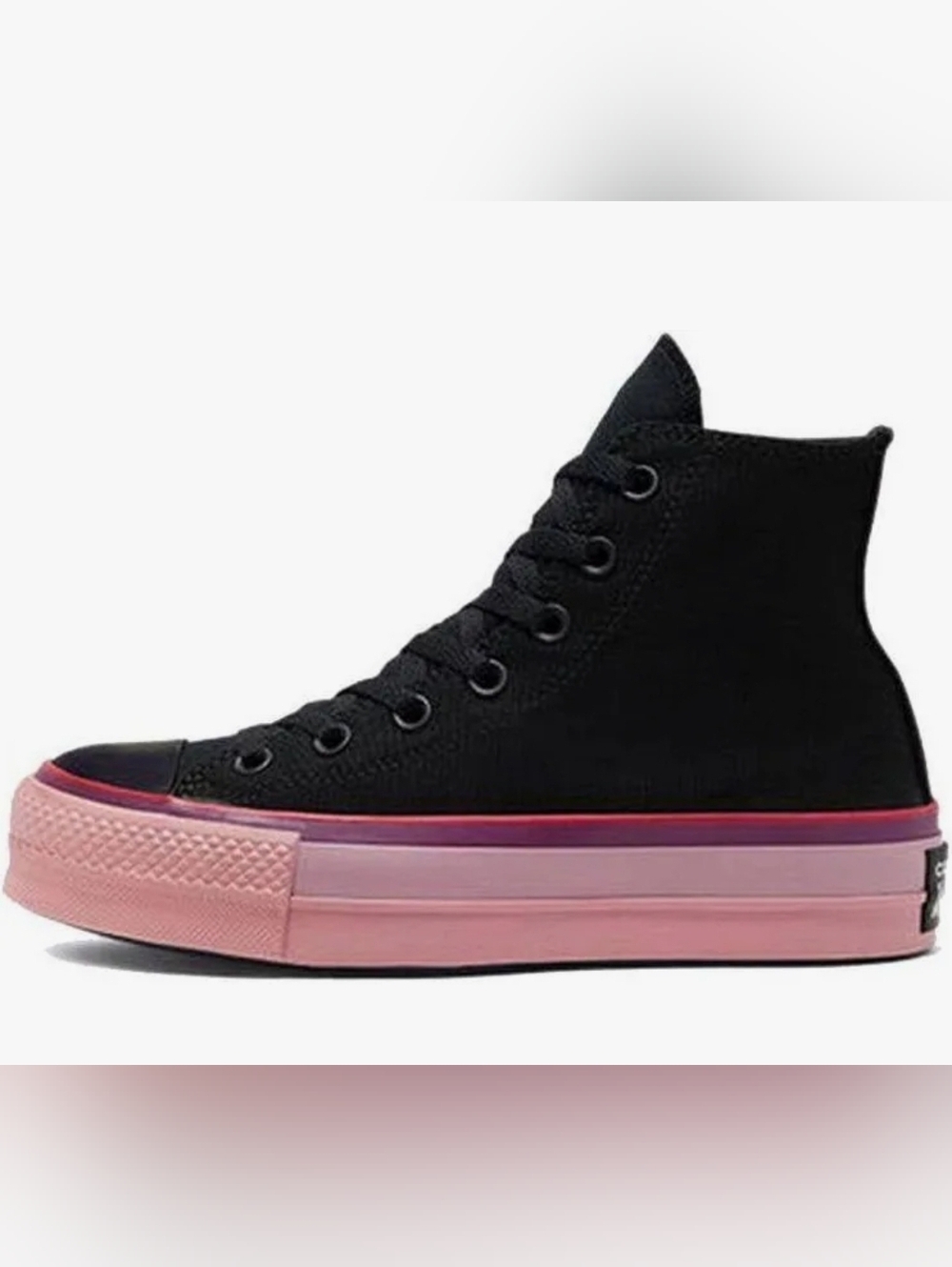 Converse All Star Black High-Top Sneakers Pink Platform, Never Worn